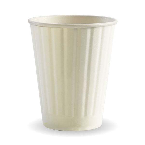 12oz Coffee Cup White (90mm) Double Wall - BioPak