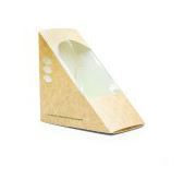 Box sandwich wedge 12 x 12 x 7cm wide kraft - Vegware