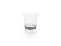 Cold Cup PLA Slim 7oz 220ml Green Stripe - Vegware - Pack 50