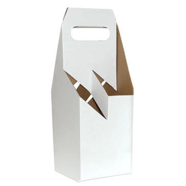 Wine Box Carrier 4 Btl White 184x184x305mm - Bee Dee