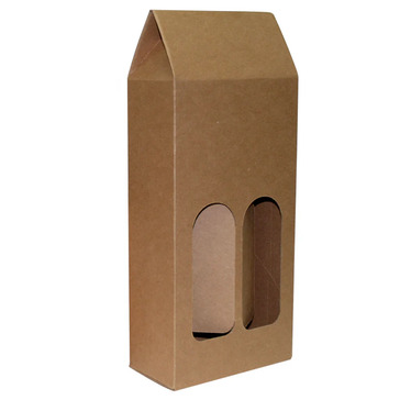 Bx Double Carryall Natural Kraft Wine Box Carrier - Bee Dee