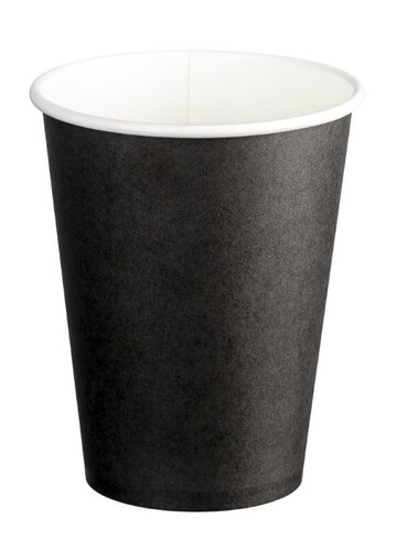 Double Wall PE Paper Hot Cups - Black, 12oz, 390ml  - Matthews