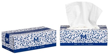 Flat Facial Tissues - White, 2 Ply, 150 Sheets, FSC Mix' Carton 30 - Matthews