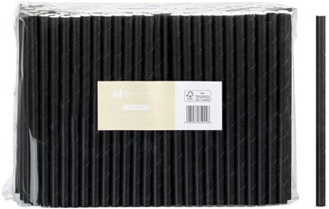 Paper Jumbo Straight Straws - Black, 10mm x 200mm, 300gsm, FSC Mix'  - Matthews