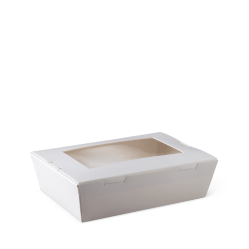 Medium Window Lunch Box (1100ml) White 180 x 120 x 50 - Detpak